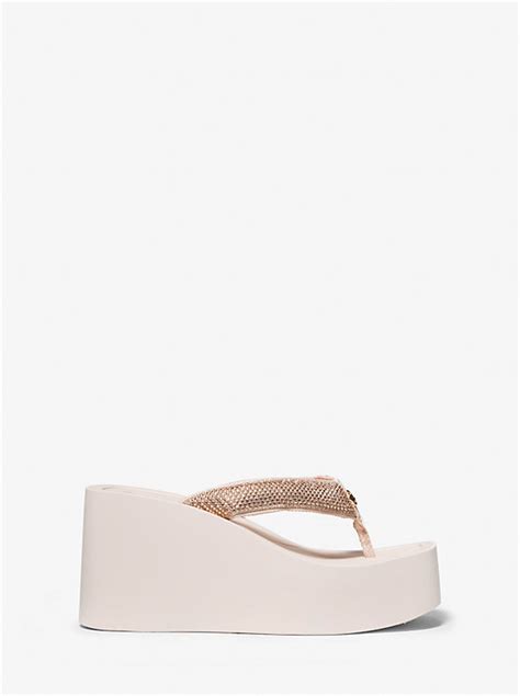 Chandler Embellished Glitter Chain Mesh Platform 